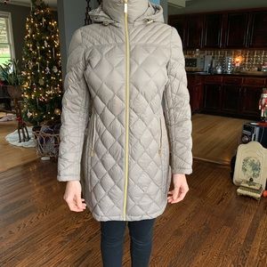 Michael Kors Taupe down puffer jacket